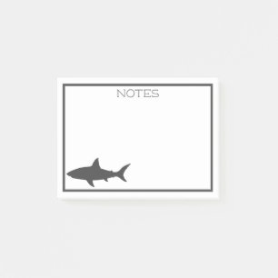 Nautical Gray Shark Silhouette Post-it Notes