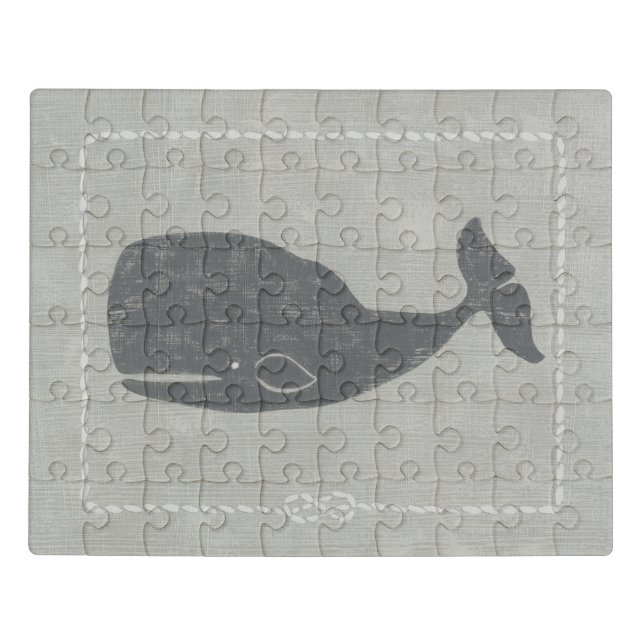 Nautical Gray Whale Jigsaw Puzzle (Puzzle Horizontal)