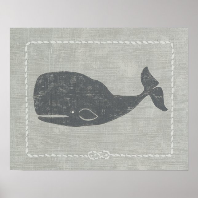 Nautical Gray Whale Poster (Front)