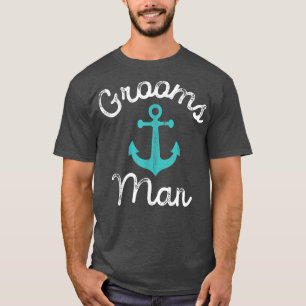 Nautical Groomsmen Gift Idea Wedding Favor Grooms  T-Shirt