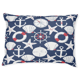 Nautical hand drawn pet bed