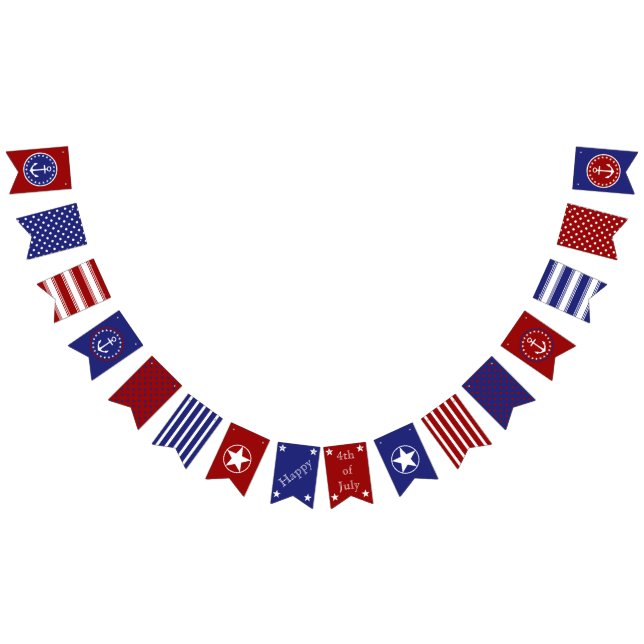 Nautical Happy 4th of July Bunting Flags (All)