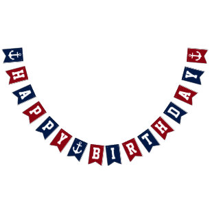 Nautical Happy Birthday Bunting Flags