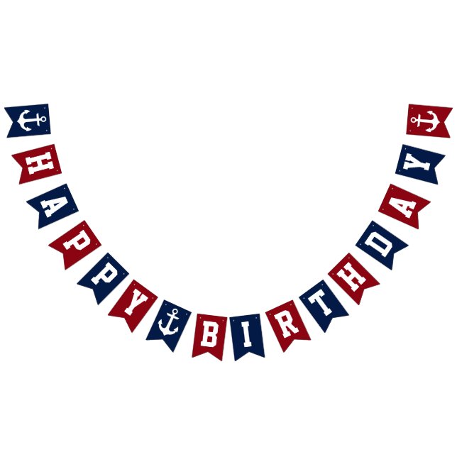 Nautical Happy Birthday Bunting Flags (All)