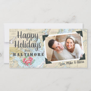 Nautical Happy Holidays from Baltimore Holiday Card