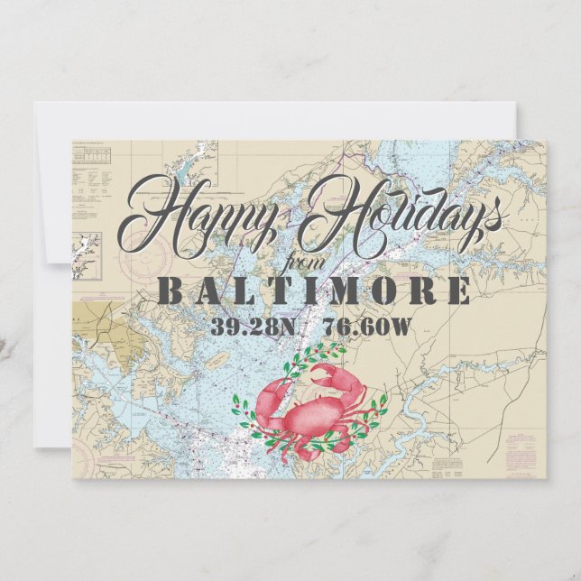 Nautical Happy Holidays from Baltimore Holiday Card (Front)