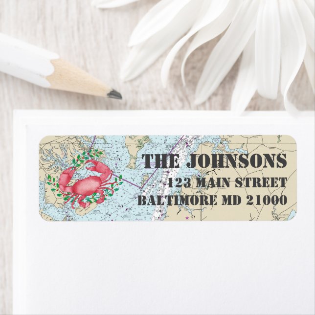 Nautical Happy Holidays from Baltimore Label (Insitu)