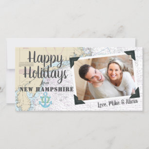 Nautical Happy Holidays from New Hampshire Holiday Card