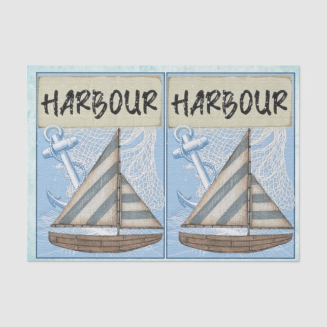 Nautical Harbour Design Series 14 Tissue Paper (Front)