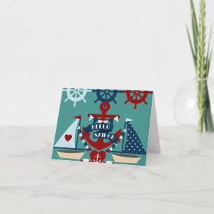 Nautical Hello Sailor Anchor Sail Boat Design Card