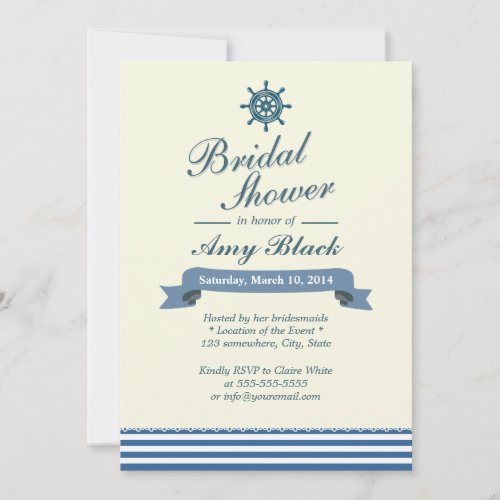 Nautical Helm Wheel Bridal Shower Invitations