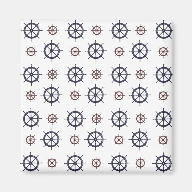 Nautical Helms Ocean Sailing Beach Magnet (Front)