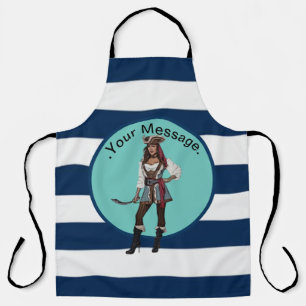 Nautical High Seas Lady Pirate Apron