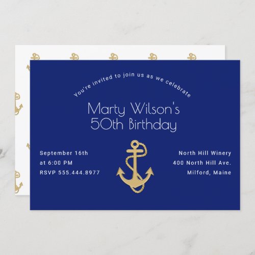 Nautical His Birthday Celebration Invitation