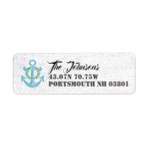 Nautical Holiday Watercolor Anchor Return Address Label
