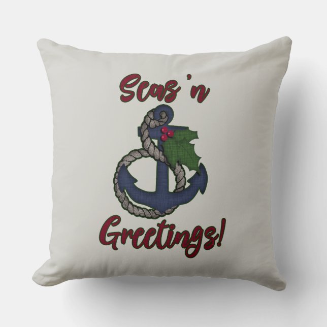 Nautical Holiday | You Customize Throw Pillow (Front)