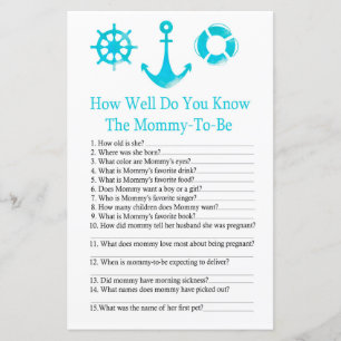Nautical How well do you know baby shower game