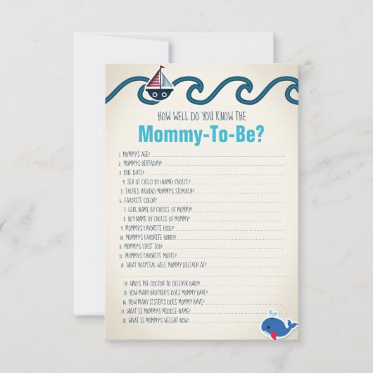 Nautical How Well Do You Know The Mommy To Be Game (Front)