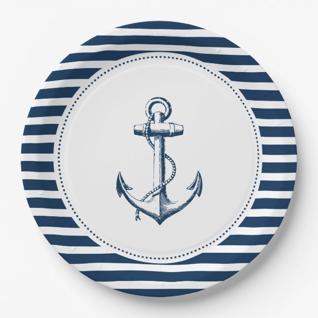 Nautical ı Birthday Party Paper Plates (Front)