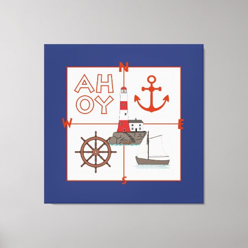 Nautical Illustrative Design Canvas Print