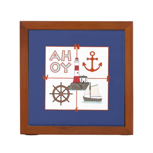 Nautical Illustrative Design Desk Organizer