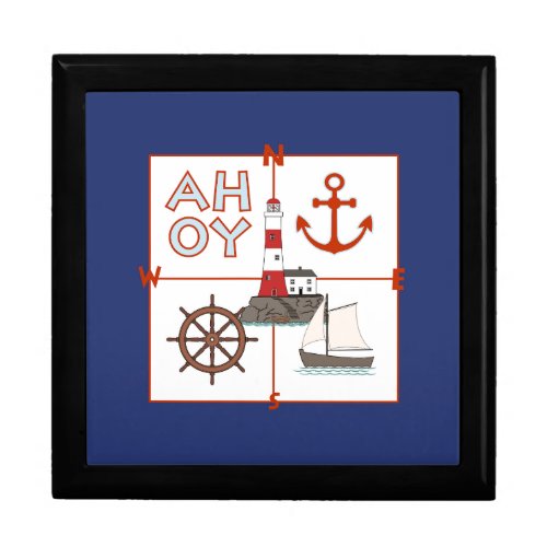 Nautical Illustrative Design Gift Box