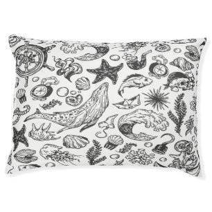 Nautical items collection pet bed