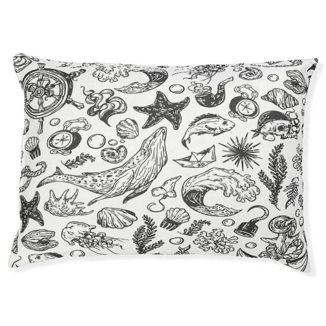Nautical items collection pet bed (Front)