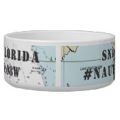 Nautical Jupiter Florida Latitude Longitude Bowl (Back)