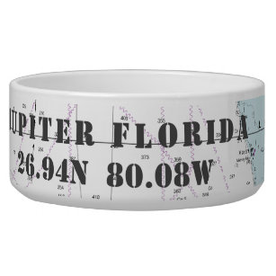 Nautical Jupiter Florida Latitude Longitude Bowl