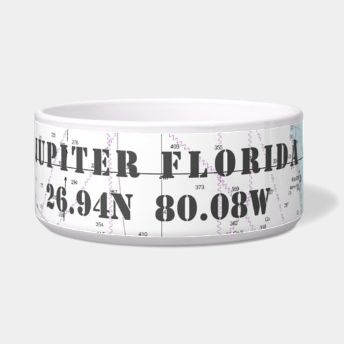 Nautical Jupiter Florida Latitude Longitude Bowl