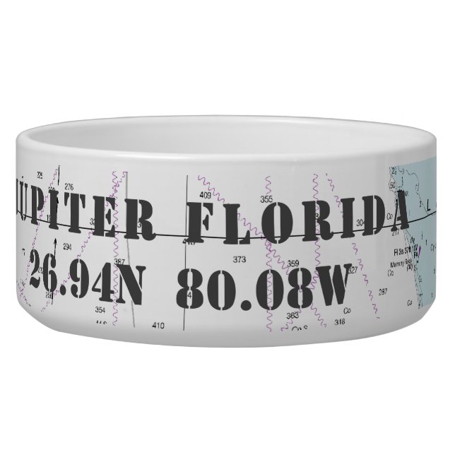 Nautical Jupiter Florida Latitude Longitude Bowl (Right)
