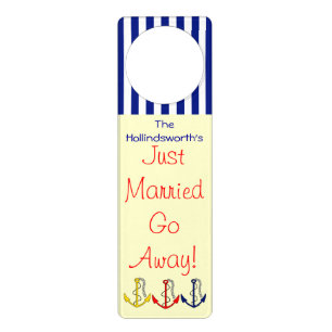Nautical Just Married-Do Not Disturb Door Hanger