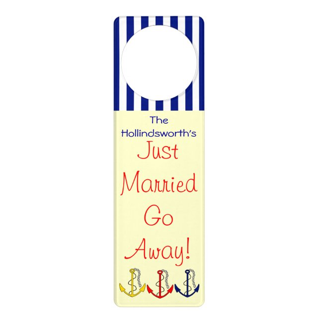 Nautical Just Married-Do Not Disturb Door Hanger (Front)
