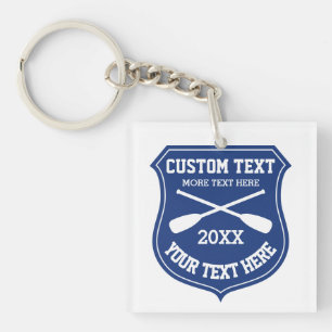 Nautical keychain with crossed rowing oars logo