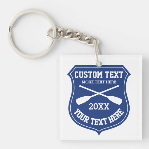 Nautical keychain with crossed rowing oars logo