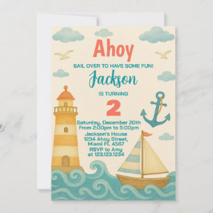 Nautical Kids Birthday Invitation