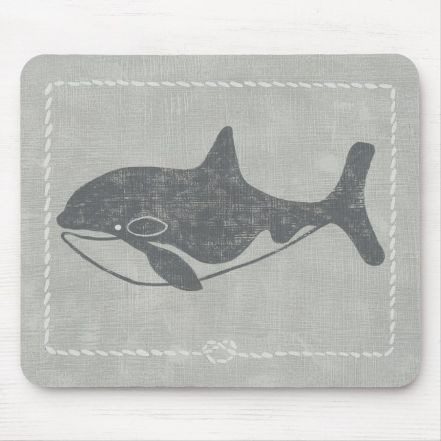 Nautical Killer Whale Mouse Pad (Front)