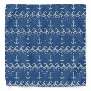 Nautical Knit Pattern Bandana