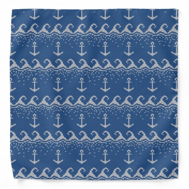 Nautical Knit Pattern Bandana (Front)