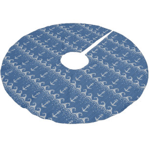 Nautical Knit Pattern Brushed Polyester Tree Skirt