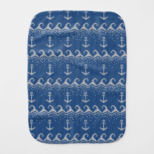 Nautical Knit Pattern Burp Cloth