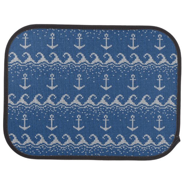 Nautical Knit Pattern Car Floor Mat (Rear)