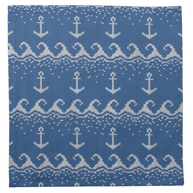 Nautical Knit Pattern Cloth Napkin (Front)