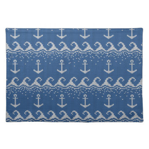 Nautical Knit Pattern Cloth Placemat