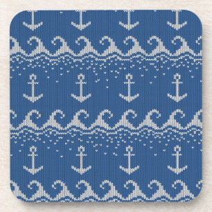 Nautical Knit Pattern Drink Coaster