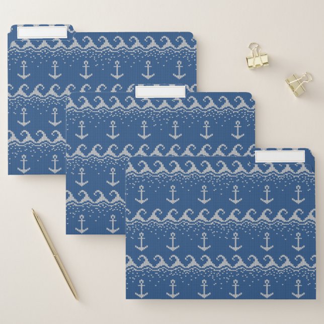 Nautical Knit Pattern File Folder (Set)