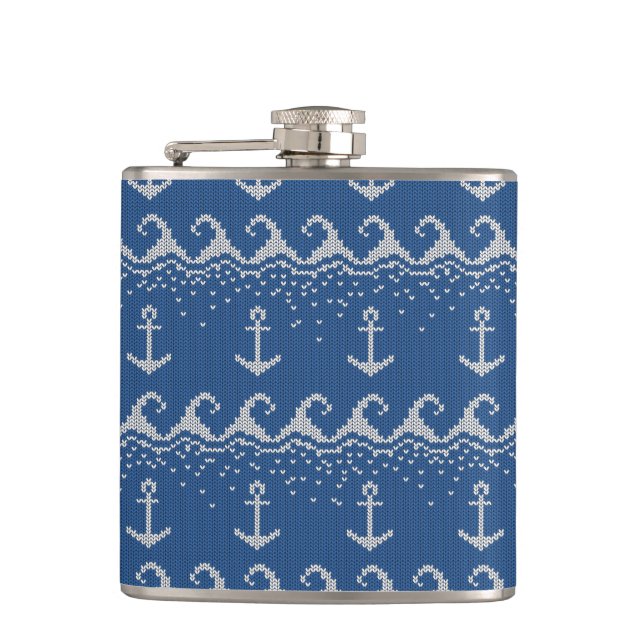 Nautical Knit Pattern Flask (Front)