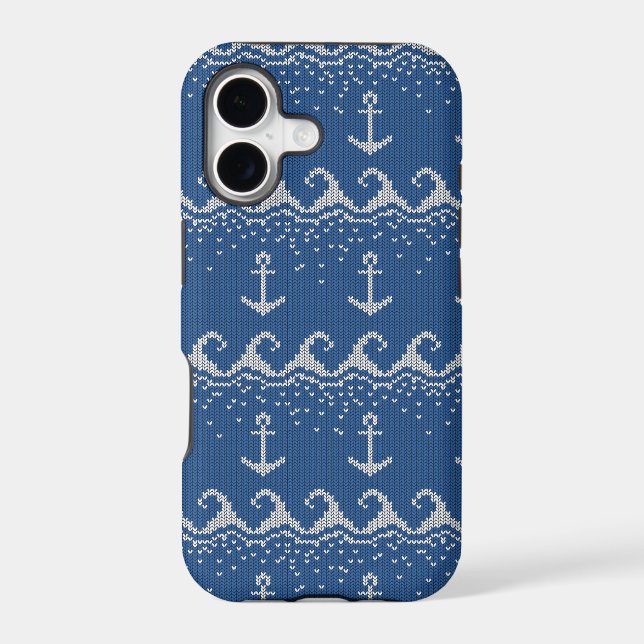 Nautical Knit Pattern Iphone Case (Back)