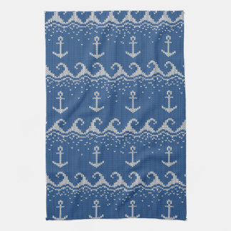 Nautical Knit Pattern Kitchen Towel
